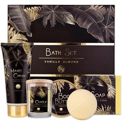 accentra Set de regalo para mujer de lujo de 5 piezas – Set de baño regalo con vela perfumada, jabón, crema de manos, mantequilla corporal y bomba de baño – Set de bienestar para mujeres y niñas accentra Set de regalo para mujer de lujo de 5 piezas – Set de baño regalo con vela perfumada, jabón, crema de manos, mantequilla corporal y bomba de baño – Set de bienestar para mujeres y niñas