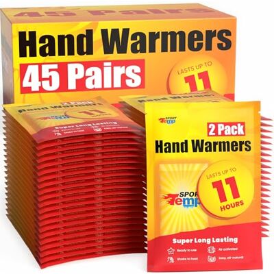 Sport Temp Calentadores de Manos (45 Pares) – hasta 11 Horas de Calor, Muy duraderos – Fácil, Totalmente Natural – Activado por Aire, para Cuerpo, Manos y Dedos de los pies – Sin Olor Caliente Sport Temp Calentadores de Manos (45 Pares) – hasta 11 Horas de Calor, Muy duraderos – Fácil, Totalmente Natural – Activado por Aire, para Cuerpo, Manos y Dedos de los pies – Sin Olor Caliente