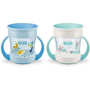 NUK Mini Magic Cup taza para sorber Borde a prueba de derrames de 360° +6 meses Asas para facilitar la sujeción Sin BPA 160 ml 2 unidades Azul y turquesa NUK Mini Magic Cup taza para sorber Borde a prueba de derrames de 360° +6 meses Asas para facilitar la sujeción Sin BPA 160 ml 2 unidades Azul y turquesa