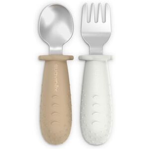 Set de cubiertos beige Suavinex - Utensilios en acero inoxidable Set de cubiertos beige Suavinex - Utensilios en acero inoxidable