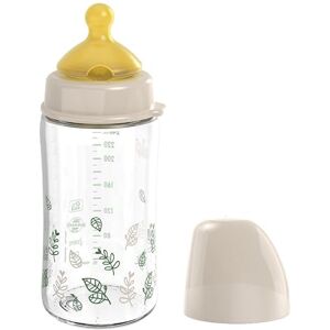 nip Biberón de boca ancha con válvula de flujo de aire óptimo y dos tetinas de caucho natural para lactancia, cristal irrompible, talla S & M, 240 ml, color marrón nip Biberón de boca ancha con válvula de flujo de aire óptimo y dos tetinas de caucho natural para lactancia, cristal irrompible, talla S & M, 240 ml, color marrón