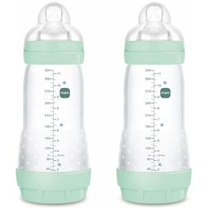 MAM Pack 2 Biberones Anticólicos, a partir de 4 Meses, 320ml, con Tetina 3 Flujo Rápido de Fácil Aceptación, Autoesterilizable y Fácil de Limpiar, Easy Start Anti-Colic, Azul Brillante, Pack 2uds MAM Pack 2 Biberones Anticólicos, a partir de 4 Meses, 320ml, con Tetina 3 Flujo Rápido de Fácil Aceptación, Autoesterilizable y Fácil de Limpiar, Easy Start Anti-Colic, Azul Brillante, Pack 2uds