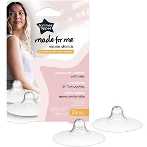 Tommee Tippee Tommee Tippee Made for Me Nipple Shields for Breastfeeding Mums, Soft, Flexible Silicone, Protects Sore and Cracked Nipples, Pack of 2