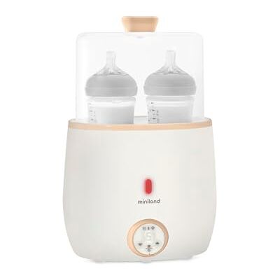 Miniland Warmy Twin Calienta Biberones y Esterilizador, Calentador Rápido de Alimentos para Bebés 2-en-1, Calentador con Pantalla Digital Control Preciso Temperatura para Leche Materna (Beige) Miniland Warmy Twin Calienta Biberones y Esterilizador, Calentador Rápido de Alimentos para Bebés 2-en-1, Calentador con Pantalla Digital Control Preciso Temperatura para Leche Materna (Beige)