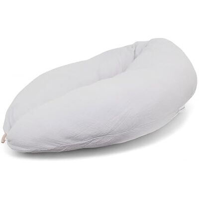 HOBEA-Germany Almohada de Lactancia 190 cm x 76 cm XXL Almohada de Embarazo Almohada para Dormir de Lado con Funda de algodón orgánico (Muselina Gris Claro) HOBEA-Germany Almohada de Lactancia 190 cm x 76 cm XXL Almohada de Embarazo Almohada para Dormir de Lado con Funda de algodón orgánico (Muselina Gris Claro)