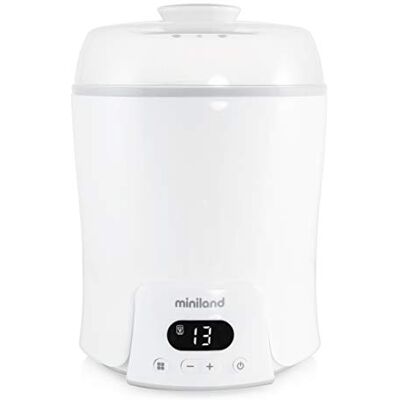 Miniland Super 6, Calienta Hasta 6 Biberones, Esteriliza Biberones y Potitos, Cocina al Vapor, Descongela, Cuece, Mantiene la Temperatura, 6 En 1 (Blanco) Miniland Super 6, Calienta Hasta 6 Biberones, Esteriliza Biberones y Potitos, Cocina al Vapor, Descongela, Cuece, Mantiene la Temperatura, 6 En 1 (Blanco)