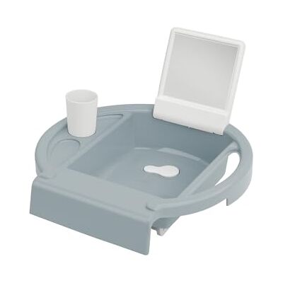Rotho Babydesign KIDDY WASH Lavabo móvil para niños, regulable en altura y extraíble, ideal para baño y habitación infantil, con espejo, color azul Rotho Babydesign KIDDY WASH Lavabo móvil para niños, regulable en altura y extraíble, ideal para baño y habitación infantil, con espejo, color azul