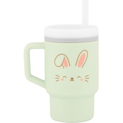 Infantino My 1st Tumbler, Vaso de Aprendizaje de Silicona con Pajita y Asa, Vaso Antiderrames para Bebés en Movimiento, Botella de Transición Libre de BPA, Conejito Infantino My 1st Tumbler, Vaso de Aprendizaje de Silicona con Pajita y Asa, Vaso Antiderrames para Bebés en Movimiento, Botella de Transición Libre de BPA, Conejito