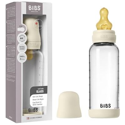 BIBS Biberón de vidrio para bebé Flujo medio marfil - Biberón de vidrio para bebé BIBS Biberón de vidrio para bebé Flujo medio marfil - Biberón de vidrio para bebé