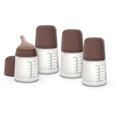 SUAVINEX , Pack 4 Biberón Anticólico Zero Zero, con Tetina de Flujo Adaptable (A) de Silicona, Bebés +0 Meses y Recién Nacidos, Específico Lactancia Materna, Leche Materna y de Fórmula, 180 ml, Deep SUAVINEX , Pack 4 Biberón Anticólico Zero Zero, con Tetina de Flujo Adaptable (A) de Silicona, Bebés +0 Meses y Recién Nacidos, Específico Lactancia Materna, Leche Materna y de Fórmula, 180 ml, Deep