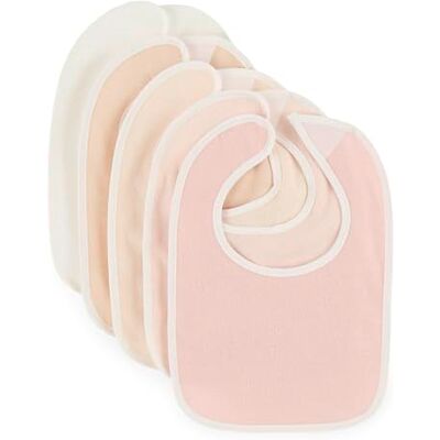 BIECO Ella Juego de 5 baberos impermeables de rizo con cierre de velcro para recién nacidos y bebés, color rosa BIECO Ella Juego de 5 baberos impermeables de rizo con cierre de velcro para recién nacidos y bebés, color rosa