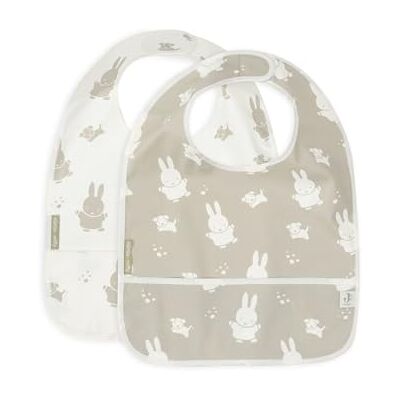 Jollein MiffySnuffy - Verde oliva - pack de 2 - Impermeable Babero Jollein MiffySnuffy - Verde oliva - pack de 2 - Impermeable Babero