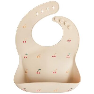 mushie Babero de Silicona para Bebés Baberos de Alimentación con Bolsillo Fáciles de Lavar 4 Tamaños Ajustables Sin BPA Accesorio Durable para Niños Pequeños y Niñas Cherries mushie Babero de Silicona para Bebés Baberos de Alimentación con Bolsillo Fáciles de Lavar 4 Tamaños Ajustables Sin BPA Accesorio Durable para Niños Pequeños y Niñas Cherries