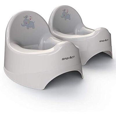 BABYLON Nautilus Orinal Infantil antideslizante, pack de 2, Gris BABYLON Nautilus Orinal Infantil antideslizante, pack de 2, Gris