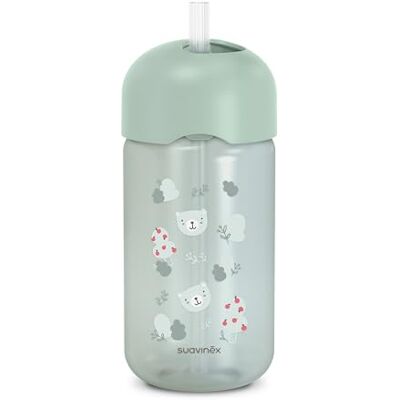 SUAVINEX , Vaso Aprendizaje para Bebés, Vaso Pajita de Silicona Suave y Flexible, con Sistema Antiderrame y Antigoteo, Apto Lavavajillas, Con Tapa, 340 ml, Botella para Bebés +18 Meses, Wild&Free Verde SUAVINEX , Vaso Aprendizaje para Bebés, Vaso Pajita de Silicona Suave y Flexible, con Sistema Antiderrame y Antigoteo, Apto Lavavajillas, Con Tapa, 340 ml, Botella para Bebés +18 Meses, Wild&Free Verde