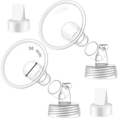 Maymom piezas de extracción de boca ancha de 36 mm y dos piezas compatibles con Spectra S1 y S2; incluye 2 válvulas y embudos de boca ancha; piezas no originales compatibles Maymom piezas de extracción de boca ancha de 36 mm y dos piezas compatibles con Spectra S1 y S2; incluye 2 válvulas y embudos de boca ancha; piezas no originales compatibles