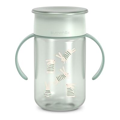 SUAVINEX , Vaso Aprendizaje Bebé, Taza 360 con Sistema Antiderrame y Antigoteo, Magic Cup con Asas y Tapa, Apto Lavavajillas y Microondas, 340 ml, Taza Entrenamiento para Bebés +12 Meses, Verde SUAVINEX , Vaso Aprendizaje Bebé, Taza 360 con Sistema Antiderrame y Antigoteo, Magic Cup con Asas y Tapa, Apto Lavavajillas y Microondas, 340 ml, Taza Entrenamiento para Bebés +12 Meses, Verde