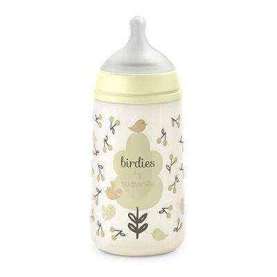 SUAVINEX , Biberón Anticólico de 270 ml con Tetina Fisiológica SX Pro de Silicona, de Flujo Medio (M), para Líquidos Densidad Media, Leche, Zumos o Agua. Bebés +3 Meses. Birdies, Beige SUAVINEX , Biberón Anticólico de 270 ml con Tetina Fisiológica SX Pro de Silicona, de Flujo Medio (M), para Líquidos Densidad Media, Leche, Zumos o Agua. Bebés +3 Meses. Birdies, Beige
