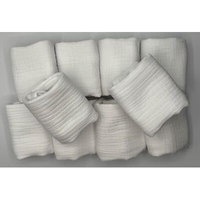 Babyline 10 Gasas Muselinas Algodón Orgánico 48X24 Cm Bebés. Toallas Bebé Recién Nacido Muselinas Bebé Algodón Baberos Muselina Ecofriendly, Toallitas Reutilizables. (Blancas) Babyline 10 Gasas Muselinas Algodón Orgánico 48X24 Cm Bebés. Toallas Bebé Recién Nacido Muselinas Bebé Algodón Baberos Muselina Ecofriendly, Toallitas Reutilizables. (Blancas)