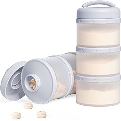 Termichy Apilable Dispensador Leche en Polvo Bebé y Cereales, 2 Paquetes (gris) Termichy Apilable Dispensador Leche en Polvo Bebé y Cereales, 2 Paquetes (gris)