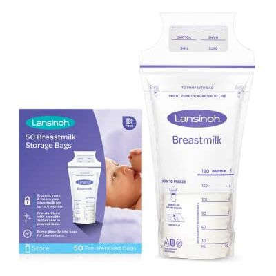 Lansinoh Bolsas De Almacenamiento De Leche Materna De. Guarda Y Conserva La Leche Materna Extraída., Blanco, 50 uds Lansinoh Bolsas De Almacenamiento De Leche Materna De. Guarda Y Conserva La Leche Materna Extraída., Blanco, 50 uds