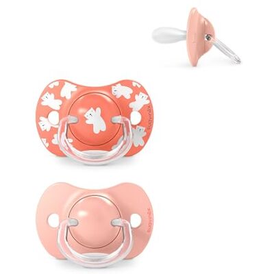 SUAVINEX , Pack de 2 Chupetes para Bebés +18 Meses, con Tetina Fisiológica de Silicona SX Pro Simétrica, Plana y Flexible, Respeta el Desarrollo Bucodental, Wild&Free Rosa SUAVINEX , Pack de 2 Chupetes para Bebés +18 Meses, con Tetina Fisiológica de Silicona SX Pro Simétrica, Plana y Flexible, Respeta el Desarrollo Bucodental, Wild&Free Rosa