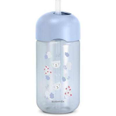 SUAVINEX , Vaso Aprendizaje para Bebés, Vaso Pajita de Silicona Suave y Flexible, con Sistema Antiderrame y Antigoteo, Apto Lavavajillas, Con Tapa, 340 ml, Botella para Bebés +18 Meses, Wild&Free Azul SUAVINEX , Vaso Aprendizaje para Bebés, Vaso Pajita de Silicona Suave y Flexible, con Sistema Antiderrame y Antigoteo, Apto Lavavajillas, Con Tapa, 340 ml, Botella para Bebés +18 Meses, Wild&Free Azul