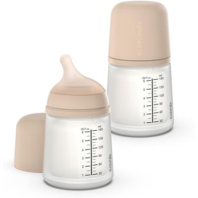 SUAVINEX , Pack de 2 Biberón Anticólico Zero Zero, Tetina de Flujo Adaptable (A) de Silicona, Bebés +0 Meses y Recién Nacidos, Específico Lactancia Materna, Leche Materna y de Fórmula, 180 ml, Light SUAVINEX , Pack de 2 Biberón Anticólico Zero Zero, Tetina de Flujo Adaptable (A) de Silicona, Bebés +0 Meses y Recién Nacidos, Específico Lactancia Materna, Leche Materna y de Fórmula, 180 ml, Light