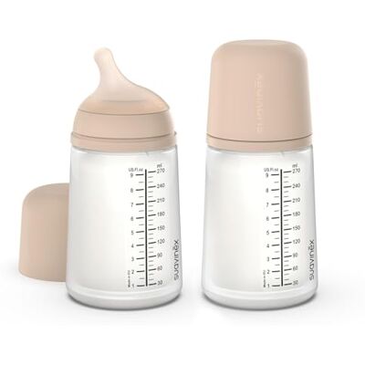 SUAVINEX , Pack 2 Biberón Anticólico Zero Zero 270 ml con Tetina de Flujo Medio (M) de Silicona, Bebés +3 Meses, para Leche Materna, de Fórmula y Líquidos Densidad Media, Compatible Lactancia, Light SUAVINEX , Pack 2 Biberón Anticólico Zero Zero 270 ml con Tetina de Flujo Medio (M) de Silicona, Bebés +3 Meses, para Leche Materna, de Fórmula y Líquidos Densidad Media, Compatible Lactancia, Light