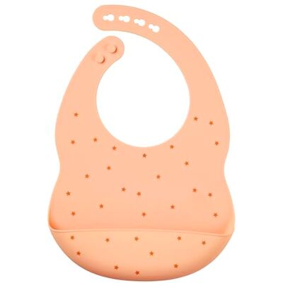 Nattou Babero de Silicona con Bandeja, Ajustable en tamaño, Sin BPA, Aprox. 20 x 27 cm, Silicone, Color Melocotón Nattou Babero de Silicona con Bandeja, Ajustable en tamaño, Sin BPA, Aprox. 20 x 27 cm, Silicone, Color Melocotón