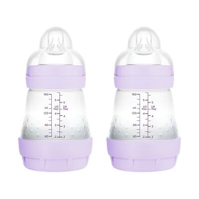 MAM Pack 2 Biberones Anticólicos, Recién Nacido, 0-2 Meses, 160ml, con Tetina 1 Flujo Lento de Fácil Aceptación, Autoesterilizable y Fácil de Limpiar, Easy Start Anti-Colic, Rosa Mate, 2uds MAM Pack 2 Biberones Anticólicos, Recién Nacido, 0-2 Meses, 160ml, con Tetina 1 Flujo Lento de Fácil Aceptación, Autoesterilizable y Fácil de Limpiar, Easy Start Anti-Colic, Rosa Mate, 2uds