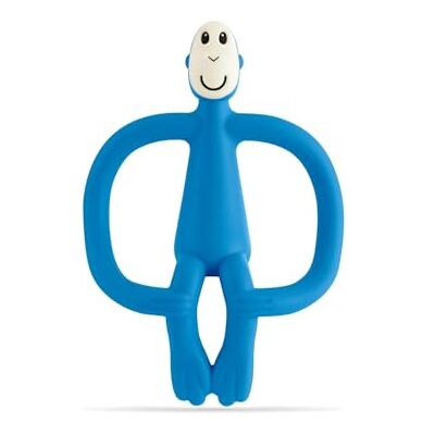MATCHSTICK MONKEY , Original Teether & Gel Applicator, Antimicrobial Silicone Teething Toys for Baby, Easy to Grip, BPA Free, 3 Months Old+, 10.5 cm, Blue Monkey MATCHSTICK MONKEY , Original Teether & Gel Applicator, Antimicrobial Silicone Teething Toys for Baby, Easy to Grip, BPA Free, 3 Months Old+, 10.5 cm, Blue Monkey