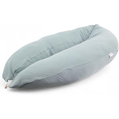 HOBEA-Germany Almohada de Lactancia 190 cm x 76 cm XXL Almohada de Embarazo Almohada para Dormir de Lado con Funda de algodón orgánico (Muselina Gris Azul) HOBEA-Germany Almohada de Lactancia 190 cm x 76 cm XXL Almohada de Embarazo Almohada para Dormir de Lado con Funda de algodón orgánico (Muselina Gris Azul)