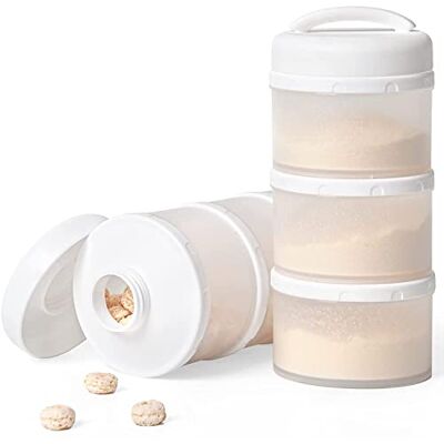 Termichy Apilable Dispensador Leche en Polvo Bebé y Cereales, 2 Paquetes (blanco) Termichy Apilable Dispensador Leche en Polvo Bebé y Cereales, 2 Paquetes (blanco)