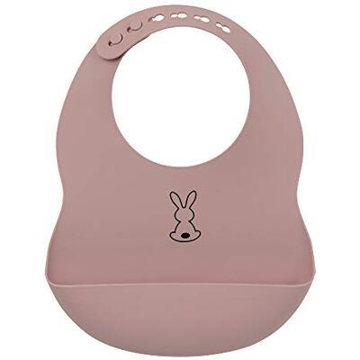 Nattou Babero de silicona con bandeja de recogida, Conejo, Tamaño ajustable, Sin BPA, Aprox. 20 x 27 cm, Silicona, Rosa palo Nattou Babero de silicona con bandeja de recogida, Conejo, Tamaño ajustable, Sin BPA, Aprox. 20 x 27 cm, Silicona, Rosa palo