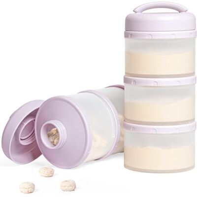 Termichy Leche en polvo para niños, apilable, recipiente para leche en polvo, 2 unidades (morado claro) Termichy Leche en polvo para niños, apilable, recipiente para leche en polvo, 2 unidades (morado claro)