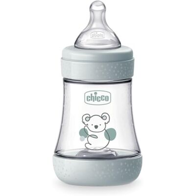 Chicco PERFECT 5 Biberón anticólicos de 150 ml, biberón de flujo lento para 0 meses + con tetina de silicona suave, biberón similar al pecho materno, biberón anticólicos para lactancia mixta, gris Chicco PERFECT 5 Biberón anticólicos de 150 ml, biberón de flujo lento para 0 meses + con tetina de silicona suave, biberón similar al pecho materno, biberón anticólicos para lactancia mixta, gris