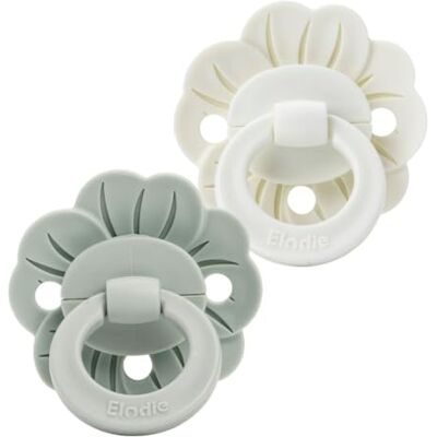 Elodie Details Binky Bloom Pack 2 Chupetes Bebé, Tetina Fisiológica Simétrica de Silicona Suave, Sin BPA, 3+ Meses, Verde/Blanco Elodie Details Binky Bloom Pack 2 Chupetes Bebé, Tetina Fisiológica Simétrica de Silicona Suave, Sin BPA, 3+ Meses, Verde/Blanco
