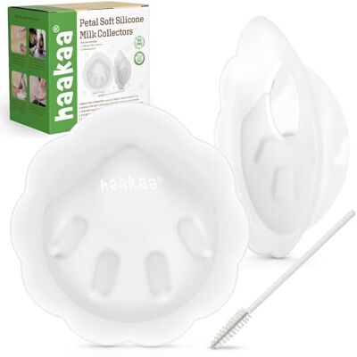 haakaa Petal Soft Silicone Leche Colector 丨 Copa de recolección de leche de conchas de mama reutilizables para la lactancia materna con cepillo de limpieza- 2PCS haakaa Petal Soft Silicone Leche Colector 丨 Copa de recolección de leche de conchas de mama reutilizables para la lactancia materna con cepillo de limpieza- 2PCS
