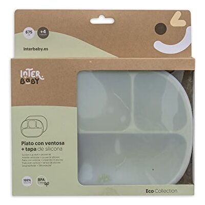Interbaby Plato Ventosa Bebe con Tapadera Silicona Antideslizante Dividido, Para Bebes y Niños Pequeños Antivuelco, Cómodo, Sencillo, Sin BPA Verde Oliva Interbaby Plato Ventosa Bebe con Tapadera Silicona Antideslizante Dividido, Para Bebes y Niños Pequeños Antivuelco, Cómodo, Sencillo, Sin BPA Verde Oliva