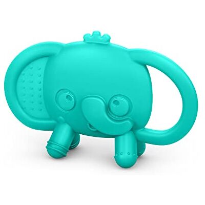 Bright Starts , Mordedor de silicona con asas Tame Your Tusks, elefante fcil de agarrar, color azul, unisex, a partir de 3 meses Bright Starts , Mordedor de silicona con asas Tame Your Tusks, elefante fcil de agarrar, color azul, unisex, a partir de 3 meses