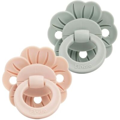 Elodie Details Binky Bloom Pack 2 Chupetes Bebé, Tetina Fisiológica Simétrica de Silicona, Sin BPA, 3+ Meses, Verde/Rosa Elodie Details Binky Bloom Pack 2 Chupetes Bebé, Tetina Fisiológica Simétrica de Silicona, Sin BPA, 3+ Meses, Verde/Rosa