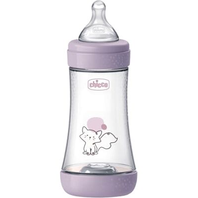 Chicco PERFECT 5 Biberón anticólicos de 240 ml, biberón de flujo medio a partir de 2 meses con tetina de silicona suave, biberón similar al pecho materno, anticólicos para lactancia mixta, lila Chicco PERFECT 5 Biberón anticólicos de 240 ml, biberón de flujo medio a partir de 2 meses con tetina de silicona suave, biberón similar al pecho materno, anticólicos para lactancia mixta, lila