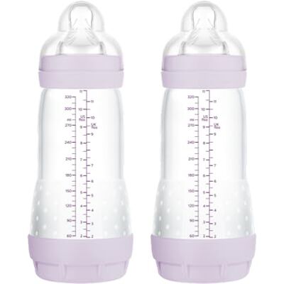MAM Pack 2 Biberones Anticólicos, a partir de 4 Meses, 320ml, con Tetina 3 Flujo Rápido de Fácil Aceptación, Autoesterilizable y Fácil de Limpiar, Easy Start Anti-Colic, Rosa Mate, Pack de 2uds MAM Pack 2 Biberones Anticólicos, a partir de 4 Meses, 320ml, con Tetina 3 Flujo Rápido de Fácil Aceptación, Autoesterilizable y Fácil de Limpiar, Easy Start Anti-Colic, Rosa Mate, Pack de 2uds