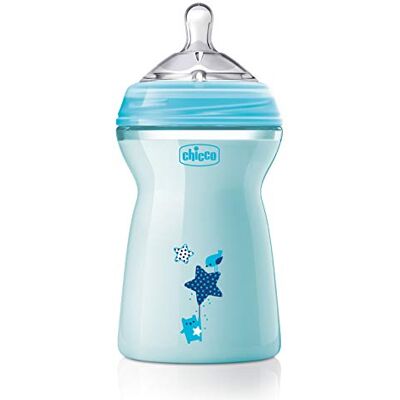Artsana Chicco NaturalFeeling Biberón Anticólicos 6+ Meses, 330 ml, con Tetina de Silicona Suave y Doble Válvula Anti Cólicos, Flujo Rápido, Alimentación Natural y Lactancia Mixta Azul Artsana Chicco NaturalFeeling Biberón Anticólicos 6+ Meses, 330 ml, con Tetina de Silicona Suave y Doble Válvula Anti Cólicos, Flujo Rápido, Alimentación Natural y Lactancia Mixta Azul