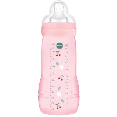 MAM Easy Active 6 meses y más Color Bayas (330 ml) con chupete de silicona de velocidad X ultrarrápida para bebé con cierre hermético MAM Easy Active 6 meses y más Color Bayas (330 ml) con chupete de silicona de velocidad X ultrarrápida para bebé con cierre hermético