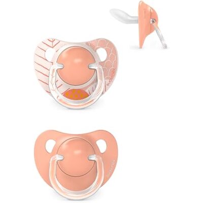 SUAVINEX , Pack de 2 Chupetes con Tetina Anatómica de Silicona SX Pro, para Bebés +18 Meses, Tetina más Plana y Flexible, Dreams Rosa SUAVINEX , Pack de 2 Chupetes con Tetina Anatómica de Silicona SX Pro, para Bebés +18 Meses, Tetina más Plana y Flexible, Dreams Rosa