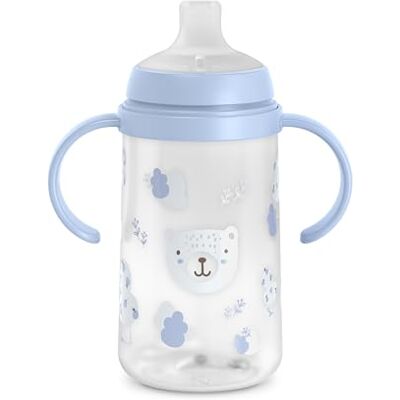 SUAVINEX , Vaso Aprendizaje Bebé con Boquilla de Silicona y Asas, Biberón con Sistema Anticólico, Tapa Protectora, Vaso Antiderrame, 270 ml, para Bébés +6 Meses, Apto Lavavajillas, Wild&Free Azul SUAVINEX , Vaso Aprendizaje Bebé con Boquilla de Silicona y Asas, Biberón con Sistema Anticólico, Tapa Protectora, Vaso Antiderrame, 270 ml, para Bébés +6 Meses, Apto Lavavajillas, Wild&Free Azul