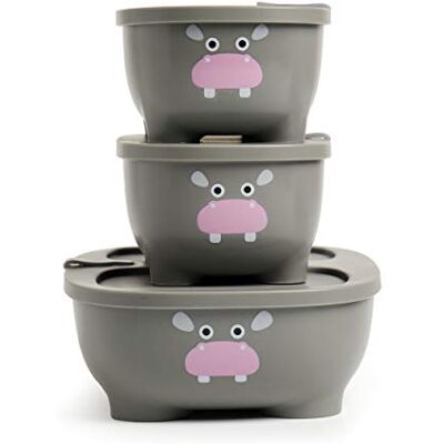 Prince Lionheart Bentomal boxes hippo set de 3 cajas de microondas, unisex Prince Lionheart Bentomal boxes hippo set de 3 cajas de microondas, unisex