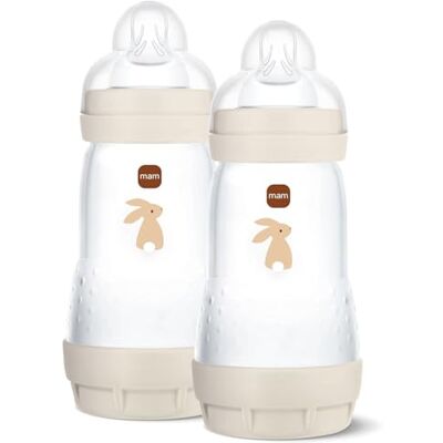 MAM Easy Start Juego de 2 biberones anticólicos (260 ml), botella de leche con válvula inferior contra cólicos, tetina tamaño 1, desde el nacimiento, Uni Mix MAM Easy Start Juego de 2 biberones anticólicos (260 ml), botella de leche con válvula inferior contra cólicos, tetina tamaño 1, desde el nacimiento, Uni Mix